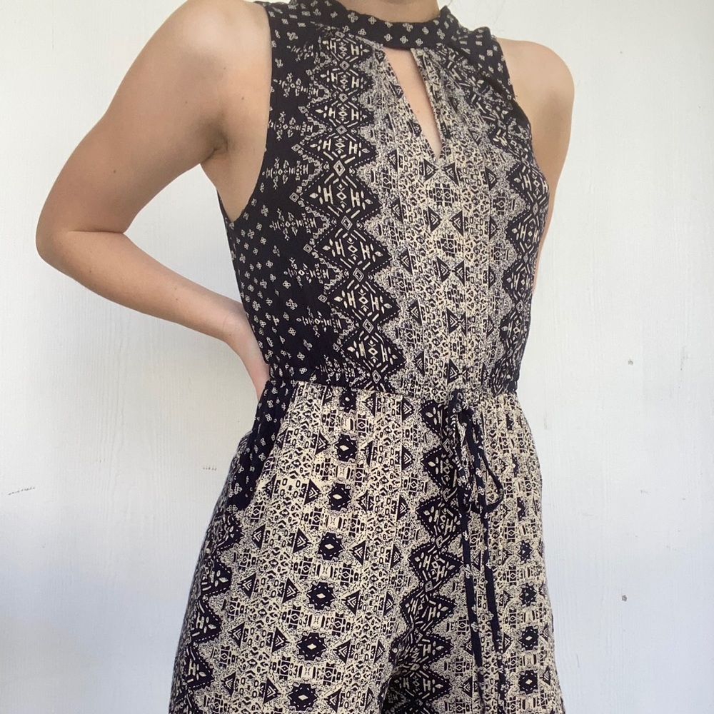 Blue and gold delicate jumpsuit